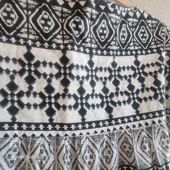 2/$25 MOSSIMO 3/4 SLEEVE BLACK & WHITE PATTERNED BLOUSE 100% COTTON XXXL - Picture 7 of 11